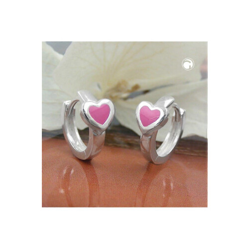 Orecchini a cerchio a forma di cuore in argento 925 rosa - GL93636 1