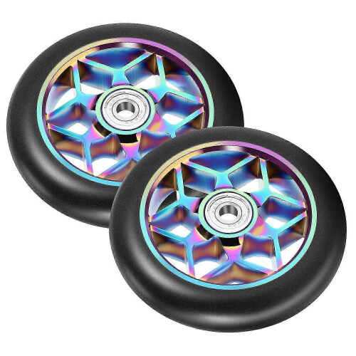 Pcs 110mm Stunt Scooter Wheels PU with Bearings (Black) 2