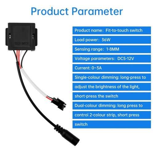 5-12V 3A 36W Intelligent Touch  LED Light Dual-Color Temperature Adjustment Fitting Touchpad 2