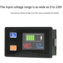 Indicateur de Capacité de Batterie CC 9V-120V, Voltmètre et Wattmètre pour Voiture et Moto