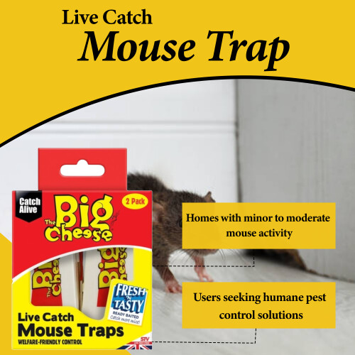 The Big Cheese Live Catch Mouse Trap Pre Baited Twin Pack 2