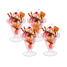Premium Glass Sundae Dessert Bowls 170ml Footed Ice Cream Cups Dessert Serving Glasses Set of 4