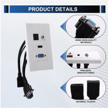 Cavo VGA 120, Compatibile con , Cavo per Cuffie da 3,5 mm, Cavo Dati USB 3.0, Accessori per Pannelli di Rete All'Ingrosso.