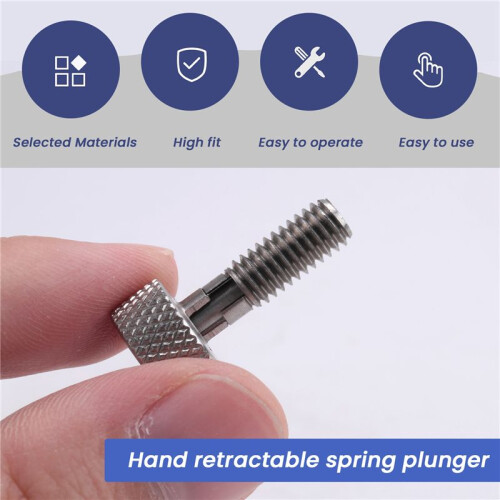 Hand Retractable Spring Plunger with Knurled Handle Stainless Steel Lock-Out M6 Type Release Pins for Rolling Toolbox B 1