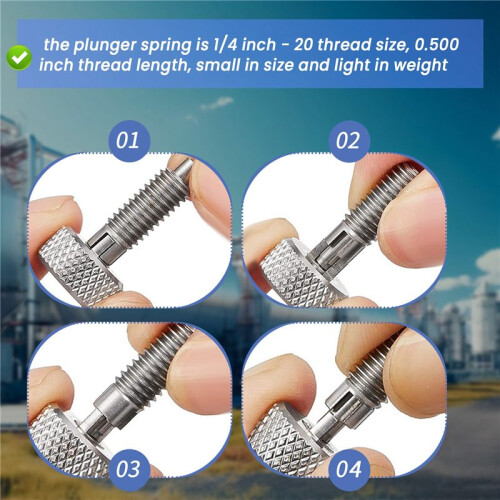 Hand Retractable Spring Plunger with Knurled Handle Stainless Steel Lock-Out M6 Type Release Pins for Rolling Toolbox B 2