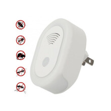 Veilleuse réglable, répulsif à ultrasons contre les moustiques, mini répulsif électronique pour souris (blanc)