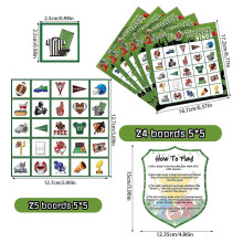 24 Football Themed Bingo Game Card Holiday Game for Classmates Neighbors Colleagues