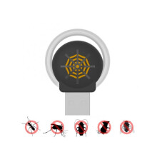 Répulsif ultrasonique USB pour voiture (souris, moustiques, insectes) avec lumière d'ambiance (noir minuit)