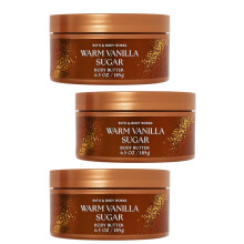 Bath & Body Works Warm Vanilla Sugar Body Butter 3 Pack - 8 oz Each - Rich Hydration with Shea Butter & Aloe - Soft, Sweet Vanilla & Sandalwood Scent