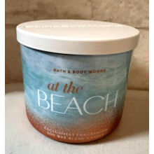 Bath & Body Works at The Beach 3-Wick Candle, 14.5 oz Scented Jar Candle, Soy and Paraffin Wax Blend with Decorative Lid, Coastal Coconut and Floral F