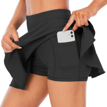 (XL, White) Tennis Skirt with Pockets Inner Shorts High Waist Athletic Golf Skorts Skirts for Running Workout Pleated Skirt Skorts Blackxx3