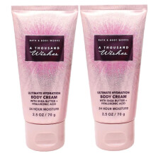 Bath and Body Works Travel Cream 2.5 oz - Pack of 2 (A Thousand Wishes)