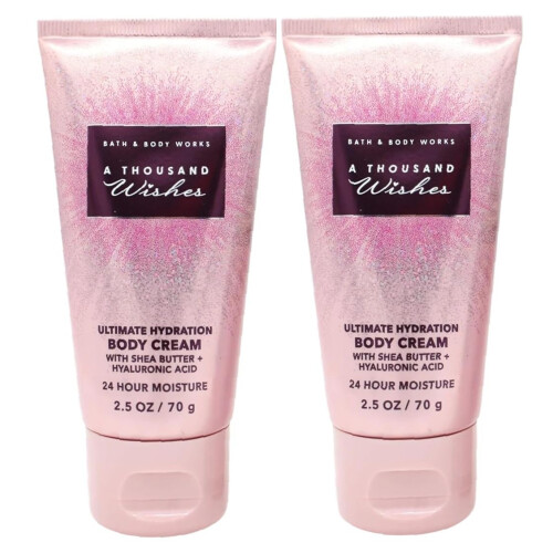 Bath & Body Works Bath and Body Works Reiscrème 2,5 oz - Pack van 2 (Duizend Wensen)
