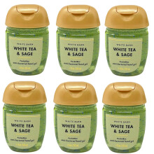 Bath and Body Works Pocketbac Gel Sanitizers - 6 Pack van 1 oz (Witte Thee en Salie)