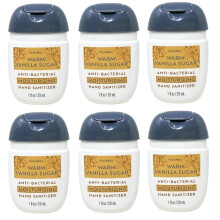 Bath and Body Works Classic and Seasonal Scents Pocketbac Gel Sanitizers - Pack of 6-1 oz each (Warm Vanilla Sugar Moisturizing)