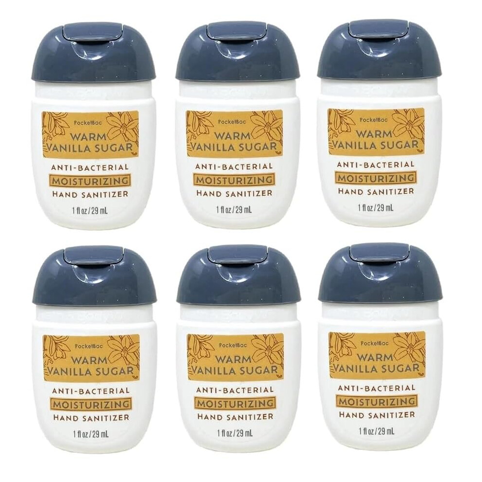 Bath & Body Works Bath And Body Works Classic And Seasonal Scents Pocketbac Gel Sanitizers - Pack Of 6-1 Oz Each (Warm Vanilla Sugar Moisturizing)