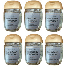 Bath and Body Works Pocketbac Gel Sanitizers - 6-Pack van 1 oz (Mahogany Teakwood)