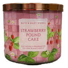 Bath & Body Works 3 Wick Candle - Spring Favorites (Strawberry Pound Cake)