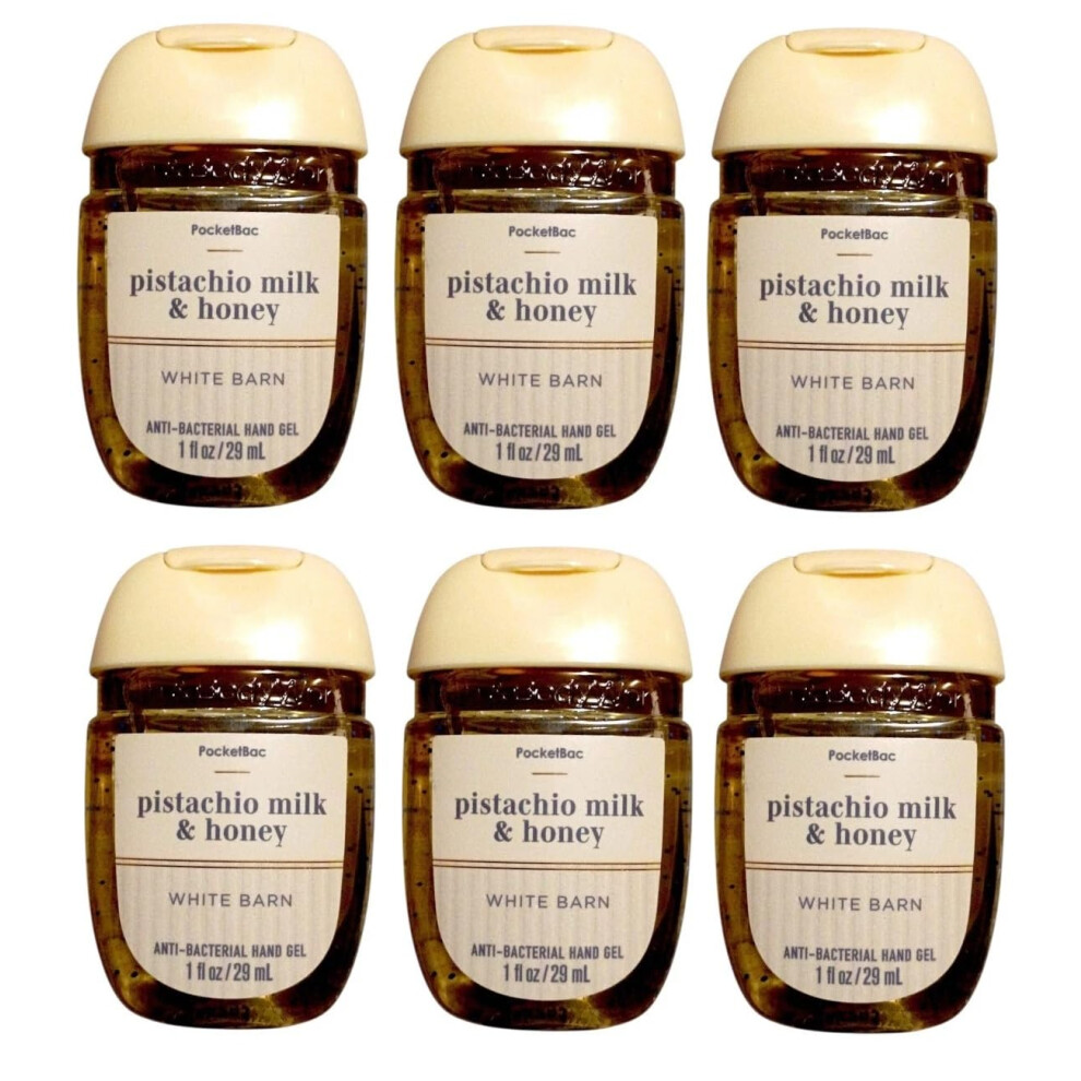 Bath & Body Works Bath And Body Works Classic And Seasonal Scents Pocketbac Gel Sanitizers - Pack Of 6-1 Oz Each (Pistachio Milk And Honey)