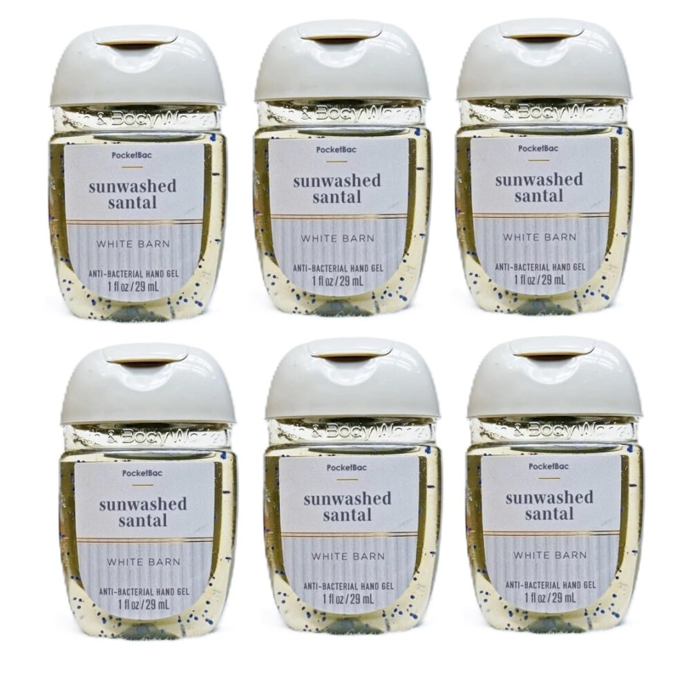 Bath & Body Works Bath And Body Works Classic And Seasonal Scents Pocketbac Gel Sanitizers - Pack Of 6-1 Oz Each (Sunwashed Santal)