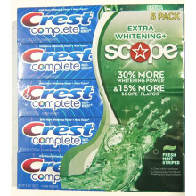 Crest Complete Multienefit Toothpaste Extra Whitening Plus Scope 8.2 Oz (Pack of 5)
