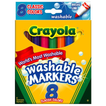 Crayola Washable Markers, Broad Point, Classic Colors, 8/Pack (58-7808) (Pack of 3), Multi