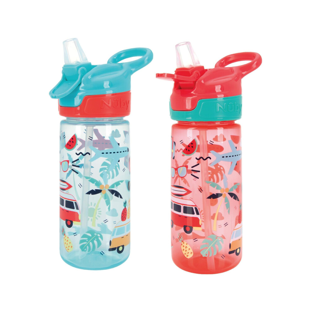 Nuby Super Quench Water Bottle-No Spill Active Toddler Sippy Cup|540Ml/19Oz |Carry Handle|Freeflow|