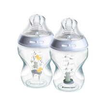 Tommee Tippee Closer to Nature Baby Bottles, Slow Flow Breast-Like Teat with Anti-Colic Valve, 260m
