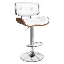 ALFORDSON 1x Odette White Wooden Leather Kitchen Bar Stool Swivel Chair Barstool