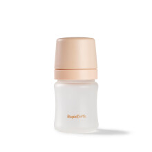 Nuby RapidBottle Anti-Colic Glass Feeding Bottle - Rapid Bottle with Silicone Coated Glass Bottle w
