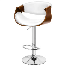 ALFORDSON 1x Swivel Kitchen Bar Stool Chair Wood Leather Gas Lift Trice Barstool White