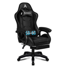 ALFORDSON Gaming Chair with 2-Point Lumbar Massage Office Chair Black