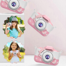 (9V, Blue) Children Camera Toys Dual Front And Rear Cameras Selfie Video Camera Toys