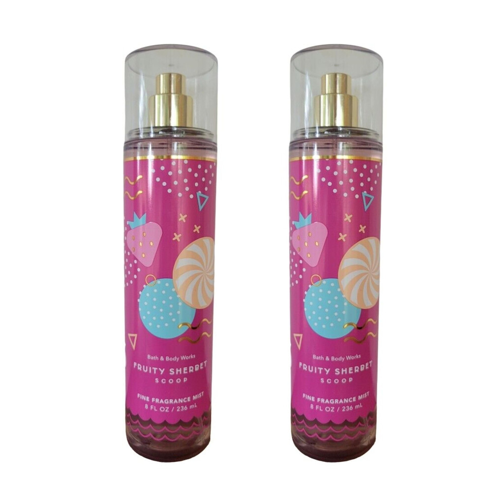 Bath & Body Works Fragrance Mist 2-Pack 8Oz Each (Fruity Sherbet Scoop)