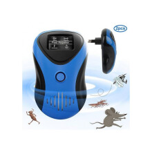 Lot de 2 répulsifs ultrasoniques pour rats et souris, 4 modes, anti nuisibles ménager non toxique contre rats, souris, cafards et insectes