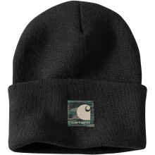 Carhartt Camo Patch Black Beanie - Youth Child - One Size
