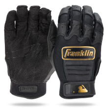 Gants de Batte Franklin Sports MLB - CFX Pro Adultes + Jeunes - Baseball + Softball - Noir/Or - Petit Adulte