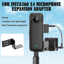 For Insta360 X4 Camera Acces Microphone Metal Expansion Mount Holder+Cabl