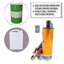 (yellow, 220V) 12v 24v 220v (4 Meter Hose) 51mm Water Pump Refueling Gun Set Electric Submersible Pump Stainless Steel Diesel Oil Fuel Pump-Good