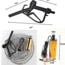 (silver, 12V) 12v 24v 220v (4 Meter Hose) 51mm Water Pump Refueling Gun Set Electric Submersible Pump Stainless Steel Diesel Oil Fuel Pump-Good