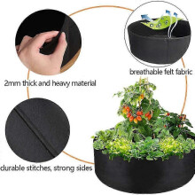 (Black 30 gallon) 10/30/40/50/100 Gallons Plant Growing Kits Fabric Garden Raised Bed Round Container Bags Fabric Planter Pot For Plants Nursery Pot
