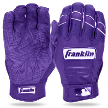 Guantes de Bateo Franklin Sport MLB - CFX Pro Adulto + Joven - Equipamiento Béisbol + Softbol - Morado - Joven Mediano