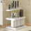 (White and gold) Kitchen Cutlery Holder Spoon Fork Chopstick Storage Rack Utensils Organizer 1