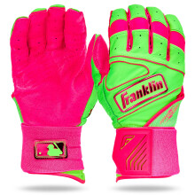Gants de Batte Franklin Sports MLB - Gants Powerstrap Infinite - Pratique Durable en Cage - Poignet Long + Cuir Résistant