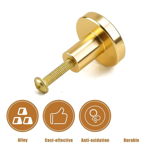 8pcs Cabinet Knobs,Round Dresser Pull Knob Wardrobe Pull Door Handle with 8 Screws Drawer Pulls Kitchen Gold 1