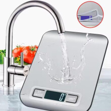(Silver, 5kg max.) Digital Kitchen Scale LED Display 5kg/1g Stainless Steel Panel Electronic Scales Home Jewelry Food Snacks Weighing Baking Tools
