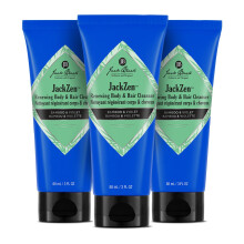 Jack Black JackZen Renewing Body & Hair Cleanser, 3 Fl Oz (Pack of 3) - Bamboo & Violet - Mens Body Wash, Mens Shampoo, Skin Care, Hair Care, Body Was