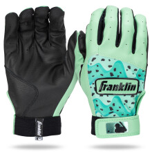 Gants de Batting Franklin Sports MLB - Digitek Camo Baseball + Softball - Cuir Premium - Mint/Noir - Jeune Moyen