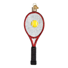 Old World Christmas Ornaments Red Tennis Racquet Glass Blown Ornaments for Christmas Tree