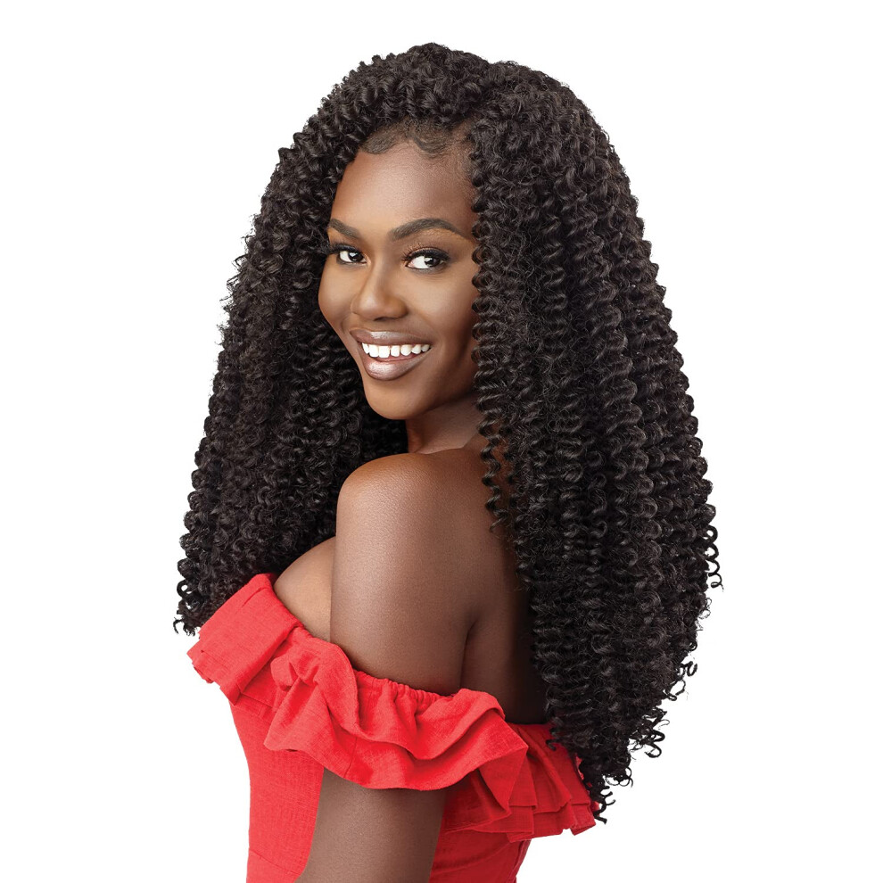 Outre Unisex Crochet Braids X-Pression Twisted Up Water Wave Fro Twist 22" 2X (1-Pack, 1B)